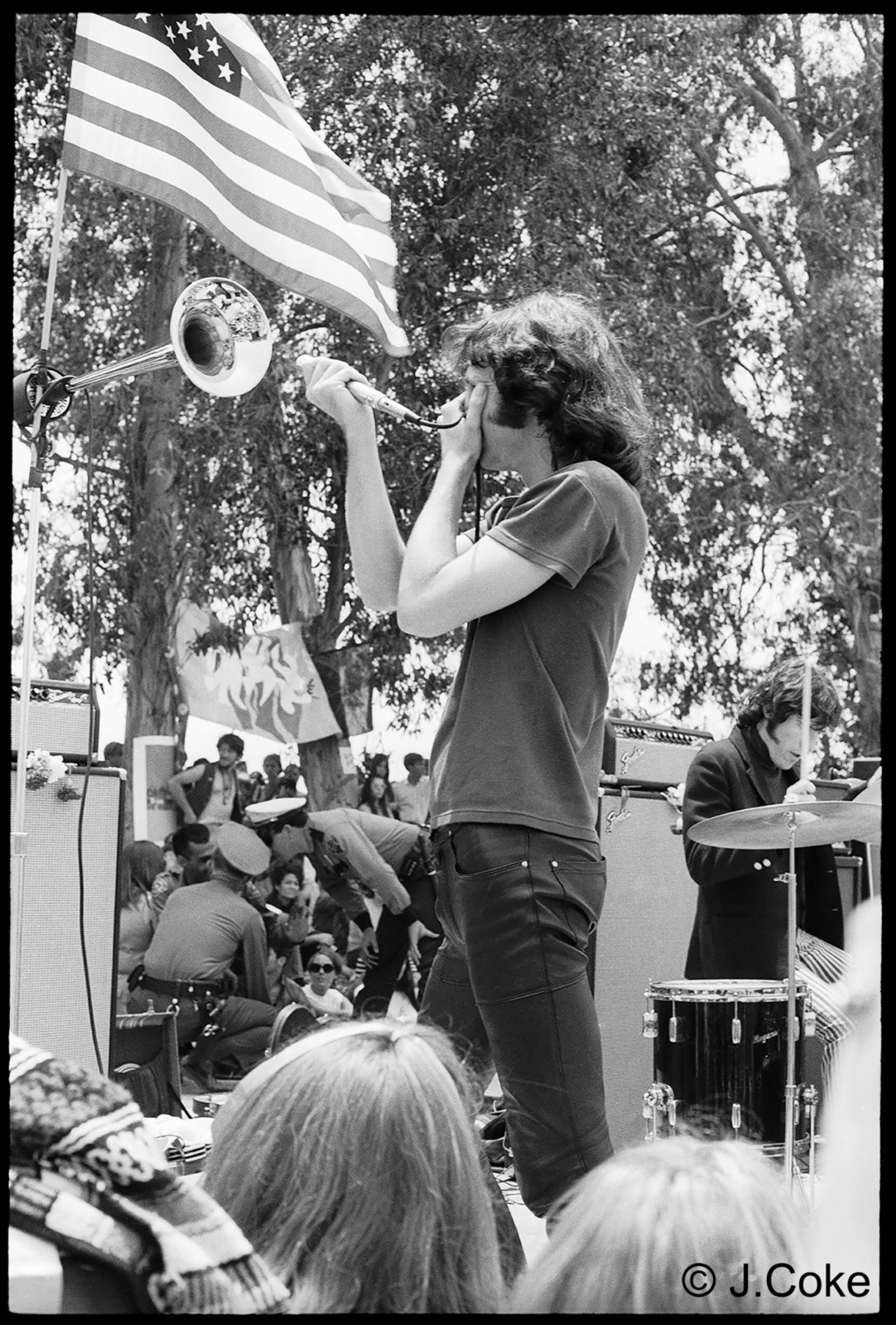 American Rock singer Jim Morrison , of the group the Doors